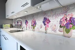 Кухонний фартух Фіалковий Прованс вінілова наклейка фіалки дошки Фіолетовий 60х200 см Happy Pocket Z180705 - мініатюра 6