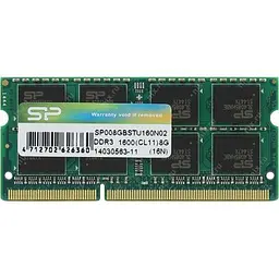 Модуль пам'яті для ноутбука SoDIMM DDR3 8GB 1600 MHz Silicon Power (SP008GBSTU160N02) - мініатюра 2