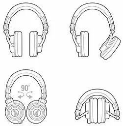 Навушники Audio-Technica ATH-M50X White (7769) - мініатюра 4