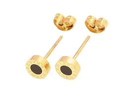 Сережки Xuping пусети TTM Stainless Steel 14K "Кола з візерунком циферблат" ø6мм (335903) 1,5см