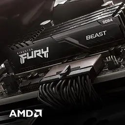 Модуль памятi DDR4 2x16GB/3200 Kingston Fury Beast Black (KF432C16BBK2/32) - мініатюра 2