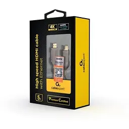Шнур HDMI 5 m Cablexpert CCB-HDMIL-5M - мініатюра 3