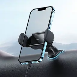 Автомобільний тримач холдер Baseus Steel Cannon pro Solar Electric Car Mount SUGP010001 Black - мініатюра 8