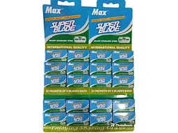 Леза для гоління SUPER BLADE 100шт Max (1 планшет/20 пач *5лез)