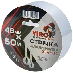 Стрічка клейка алюмінієва Virok 48мм х 50м 40 мкм (23V580)