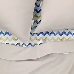 Комплект постільної білизни Cosas Ivory CS2 Євро капучино (Ranfors98_Cappuccino_WaveBlueBeige_200) - мініатюра 3