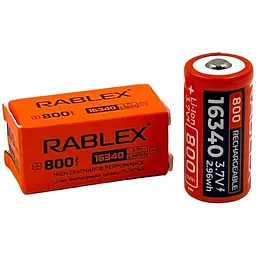 Літій-іонний акумулятор Rablex 16340 800 mAh 3.7 V (Li-ion) Original червоний - мініатюра 2