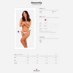 Мереживні танга Obsessive Heavenlly crotchless Thong M/L, з доступом - мініатюра 7