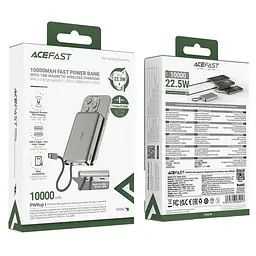 Павербанк Acefast Black 10 000 mAh / 22.5 Вт (6974316284017) - мініатюра 7