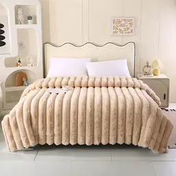 Плед Dushka Home Шиншилла в полоску 21770 200х230 см бежевый