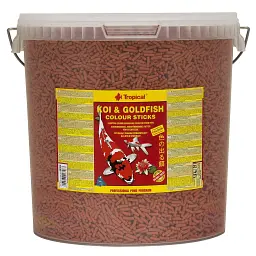 Сухий корм для ставкових риб Tropical в паличках Koi & Goldfish Colour Sticks 21 л для всіх ставкових риб