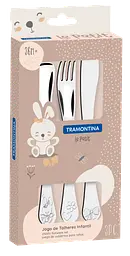 Дитячий набір столових приборів Baby Le Petit pink 3 предмети TRAMONTINA kuh0016254 - мініатюра 4