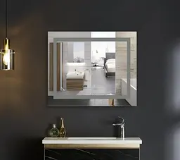 Дзеркало Mixxus WARM MR02-80x80 з LED Touch, Anti-fog, димером, регулюванням яскравості, годинником (MI6934) - мініатюра 5