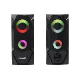 Колонки 2.0 Maxxter CSP-U002RGB Black, 2 x 3 Вт, пластиковий корпус, живлення від USB, RGB підсвічування, керування спереду - мініатюра 3