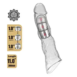 Насадка на пеніс Pretty Love Extension Penis Sleeve Blocks, 28 см (прозорий) - мініатюра 2