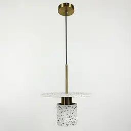 Підвіс Terrazzo Cylinder із білим бетонним плафоном 30 см в стилі Ар-деко Line.F MJ 162-300 WT - мініатюра 8