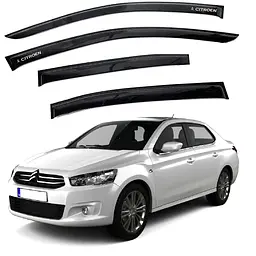 Дефлектори вікон вітровики Citroen C- Elysee 2013- Скотч 3M Voron Glass