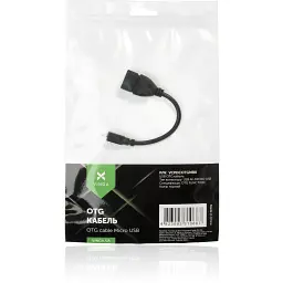 Перехідник OTG USB 2.0 AF to Micro 5P 0.15m Vinga (VCPDCOTGMBK) - мініатюра 4