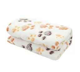 Плед для тварин Soft Flannel Fleece Dog Blanket Paw 50х75 см Бежевий
