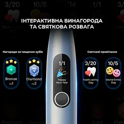 Розумна зубна електрощітка Oclean X Plus Pro Digital Silver (6970810556179) - мініатюра 9