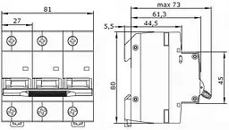Модульний автоматичний вимикач 1p - 80A - D (ECO070010001) ECOHOME - мініатюра 7
