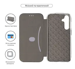 Чехол-книжка для Samsung Galaxy M35 5G (M356), G-Case, черный, кожаный чехол-книжка из экокожи (PU) и TPU, с магнитом, с подставкой и вместительным кардхолдером, противоударный, защита всего корпуса, ArmorStandart (ARM77985) - мініатюра 3