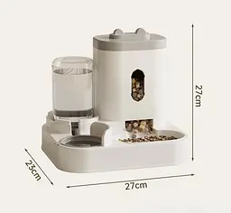Автоматична годівниця для котів Pet Feeder 053 з поїлкою, Сірий - мініатюра 8