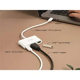 Багатопортовий мультиадаптер J5create JCA379ER-N, USB Type-C 3-в-1 рожевий - мініатюра 6