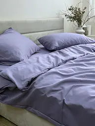 Комплект постільної білизни Ecotton Євро 210х220 см однотонний фіолетовий Nid Purple (25193)