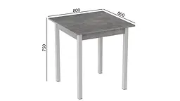 Стіл кухонний Ferrum-decor Дієго 75x80x80 Білий ДСП Бетон 16мм (FRD-105576) - мініатюра 3