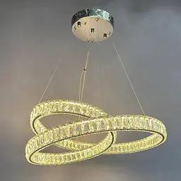 Елегантна підвісна LED-люстра з кришталем Linisoln 7112 CH хром, кришталь, 150 Вт, 58 см, 15-17 кв. м - мініатюра 2