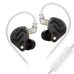 Ігрові дротові вакуумні навушники KZ ZS12 PRO X with mic / Black