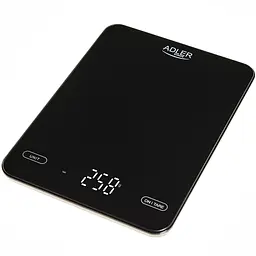 Ваги кухонні Adler AD 3177 black електронні/ 10кг/ г; мл, унція/ USB type C/ автовимкнення/ скло - мініатюра 2