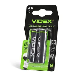 Батарейка лужна Videx LR6/AA 2шт SMALL BLISTER VIDEX (25400-000)