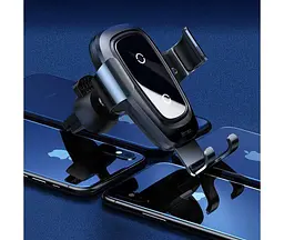 Бездротовий ЗП і тримач Baseus Metal Wireless Charger Gravity Car Mount (WXYL-B0A) - мініатюра 2