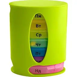 Органайзер для таблеток MBM My Home PC-04, 7 днів 12х9.6х6 см зелений (PC-04 GREEN)
