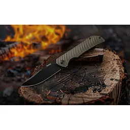 Ніж складаний туристичний Ruike P123-MB, (9.2 см) 14C28N / мікарта коричневий - мініатюра 17