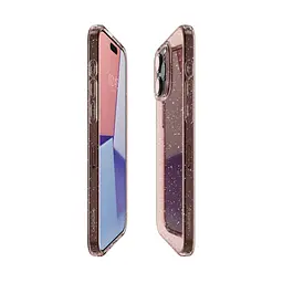 Чехол Spigen Liquid Crystal Glitter для iPhone 15 Pro Max Rose Quartz (ACS06560) + защитное стекло - мініатюра 6