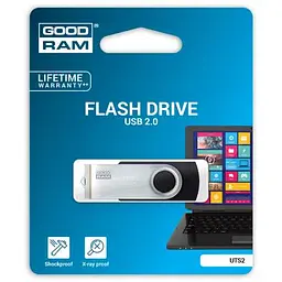 USB флеш накопичувач Goodram 64GB Twister Black USB 2.0 (UTS2-0640K0R11) - мініатюра 3
