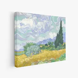 Інтер'єрна картина Пшеничне поле з кипарисом, Вінсент ван Гог, Vincent van Gogh, Wheat Field, інтер'єрний декор, 60×75 см (id6657) - мініатюра 2