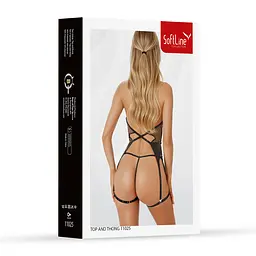 Комплект білизни Set top and thong 11025, black L - мініатюра 4