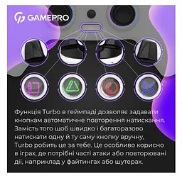Геймпад Bluetooth джойстик GamePro GPS-13W Bluetooth 5.3/USB (PC/iOS/Android/PS3/PS4) DualShock RGB White - мініатюра 10