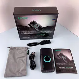 Електробритва портативна акумуляторна з USB зарядкою шейвер чоловічий для сухого гоління обличчя та голови подвійне лезо та регулювання потужності 7000-9000 RPM VGR V-377 - мініатюра 4