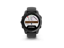 Смарт-годинник Garmin Fenix E 47mm AMOLED Slate Gray Steel with Black Silicone Band (010-03025-03/01) - мініатюра 2