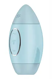 Вакуумний стимулятор клітора з вібрацією Satisfyer Mission Control блакитний - мініатюра 2