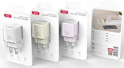 Сітчасте зарядне пристрій XO L148 single USB-C 30W 3A Beige - мініатюра 3