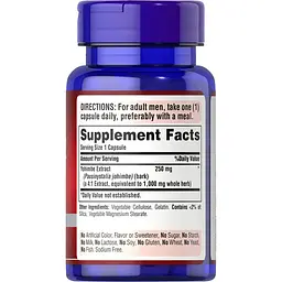 Стимулятор тестостерону Yohimbe Extract 50 капсул Puritan's Pride fit0019261 - мініатюра 2
