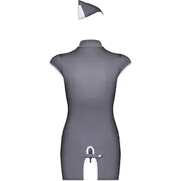 Еротичний костюм стюардеси Obsessive Stewardess 3 pcs costume grey S/M, сірий - мініатюра 6