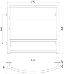 Водяна рушникосушка Unio LD W 500-500-5 BLK Драбинка Дуга чорна, Чорний матовий - мініатюра 5