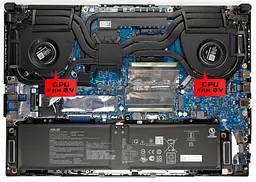 Вентилятор Asus кулер 5V для моделей ноутбука TUF Gaming FA507, FA707, FX507, FX707, TUF507, TUF707 (CPU Fan) 13NR09M0T01011 Оригінал, 5V, 4pin - мініатюра 4
